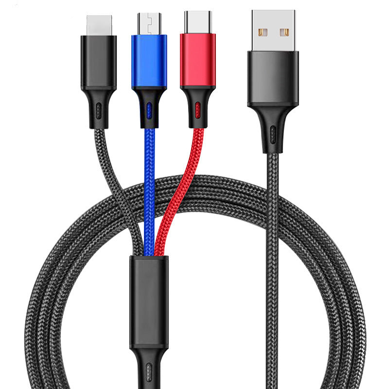 iDeaCase braided 3-in-1 fast charger and Data Cable compatible Android /iPhone